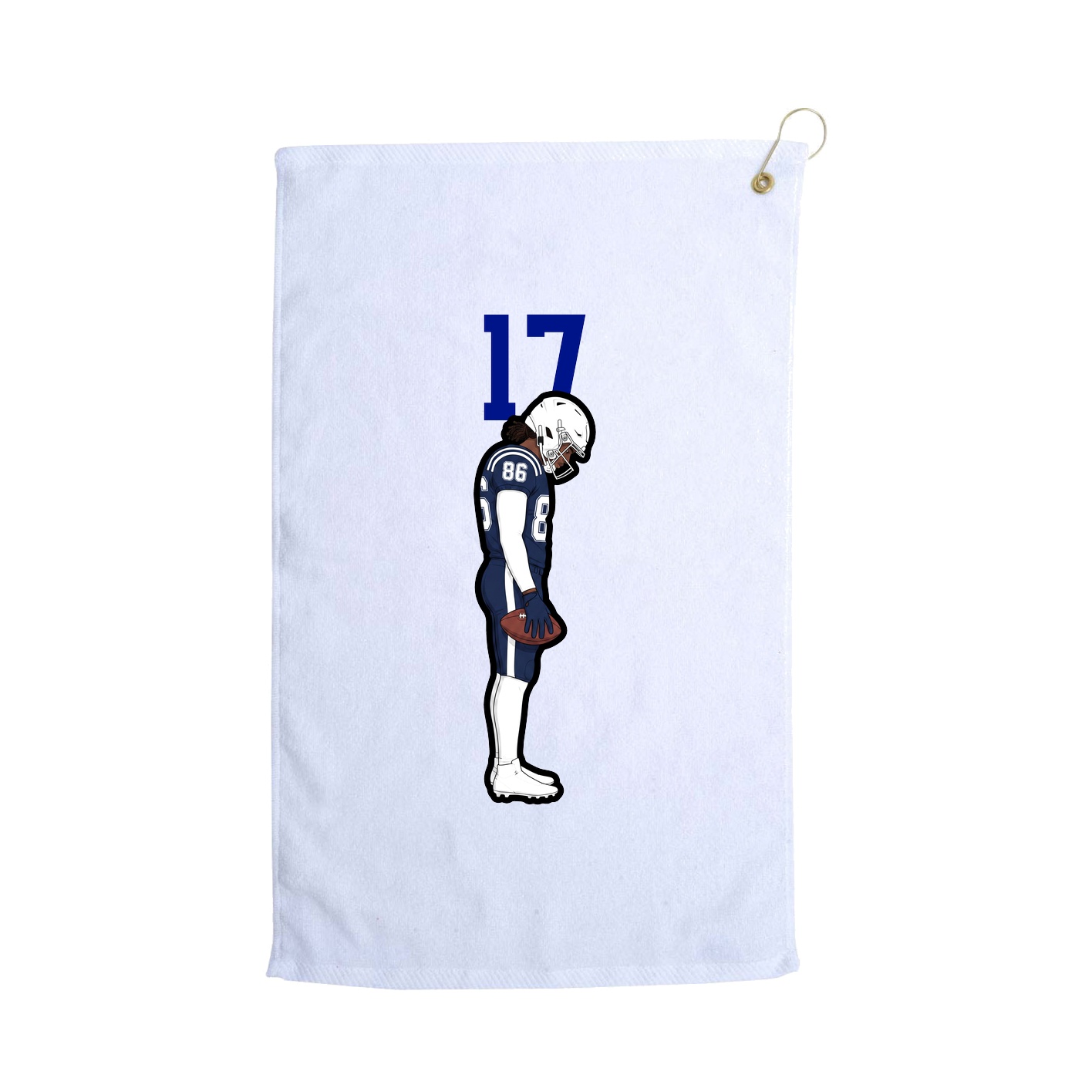 Golf Towel — Number Top in White