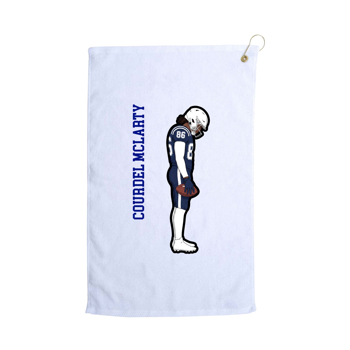 Golf Towel — Name Vertical in White