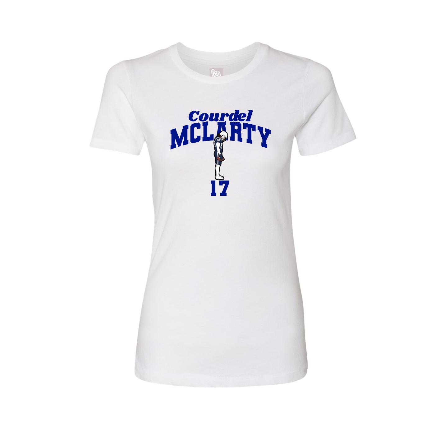 Fitted Women's Tee — Signature Arch in White