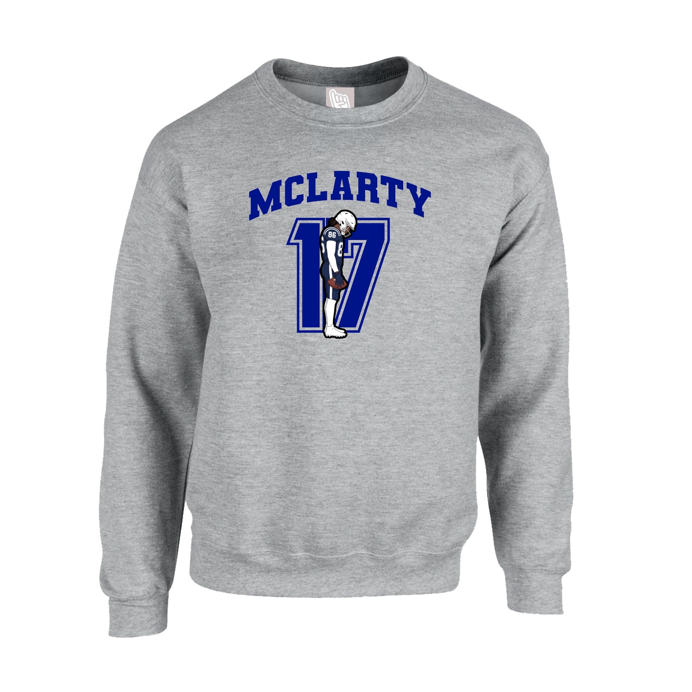 Fleece Crew — Number in Grey