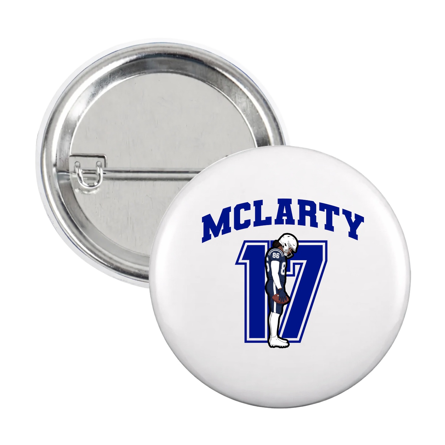 Game Day Button — Number in White