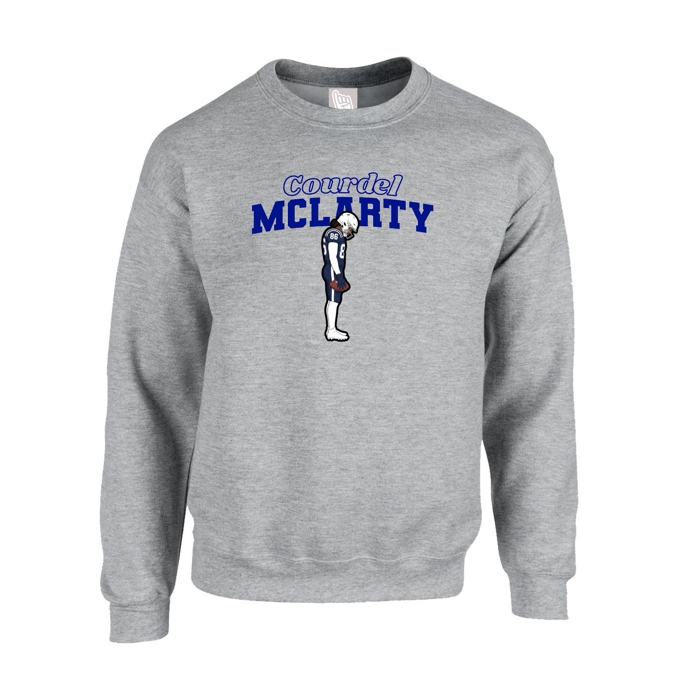 Fleece Crew — Name Arch in Grey
