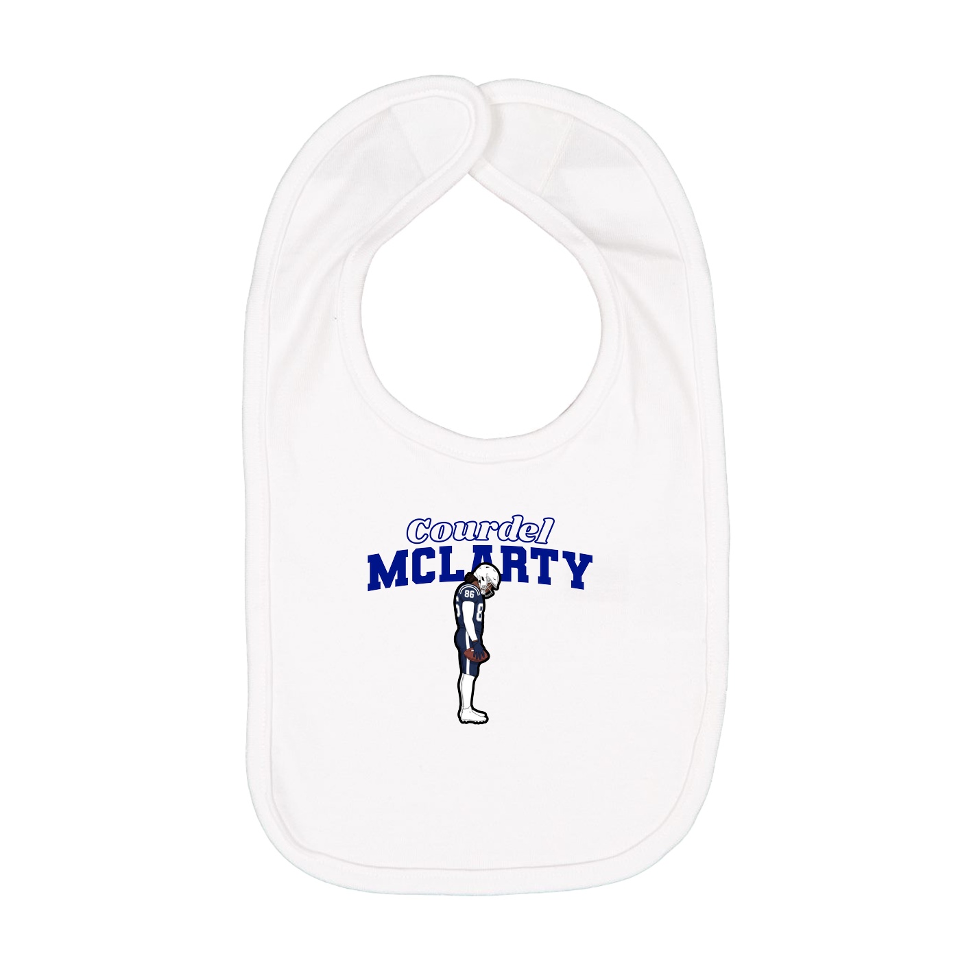 Infant Bib — Name Arch in White
