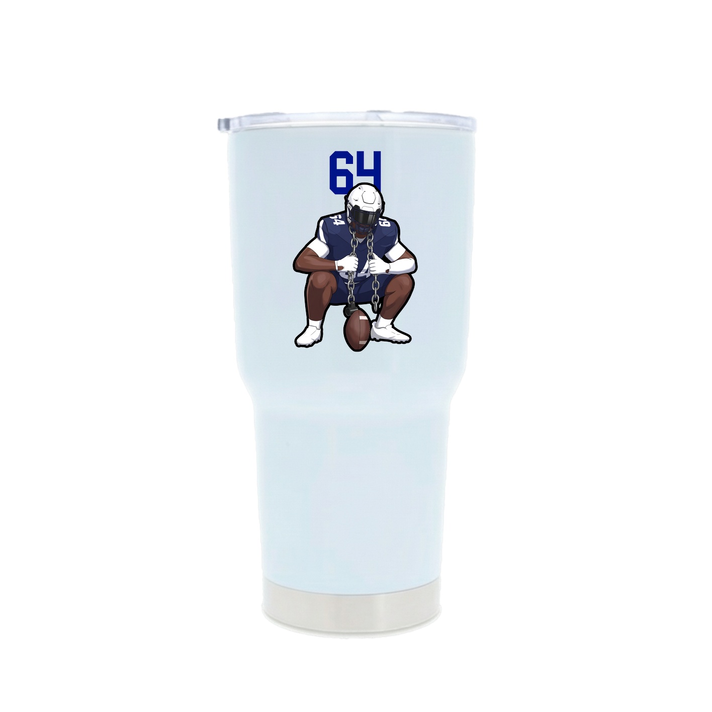 30oz Stainless Steel Tumbler — Number Top in White
