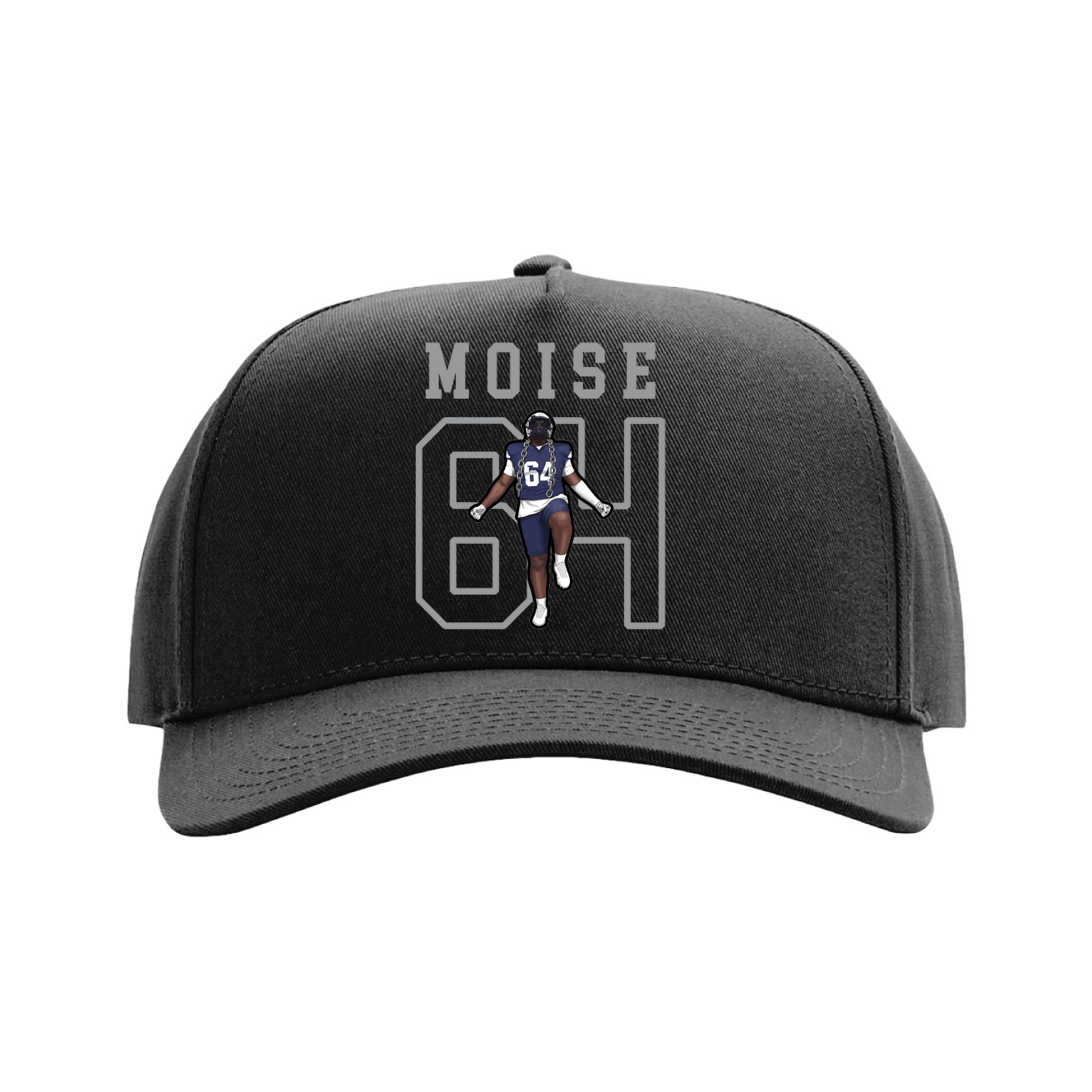 Full Fabric Five-Panel Champ Cap — Shirsey in Black