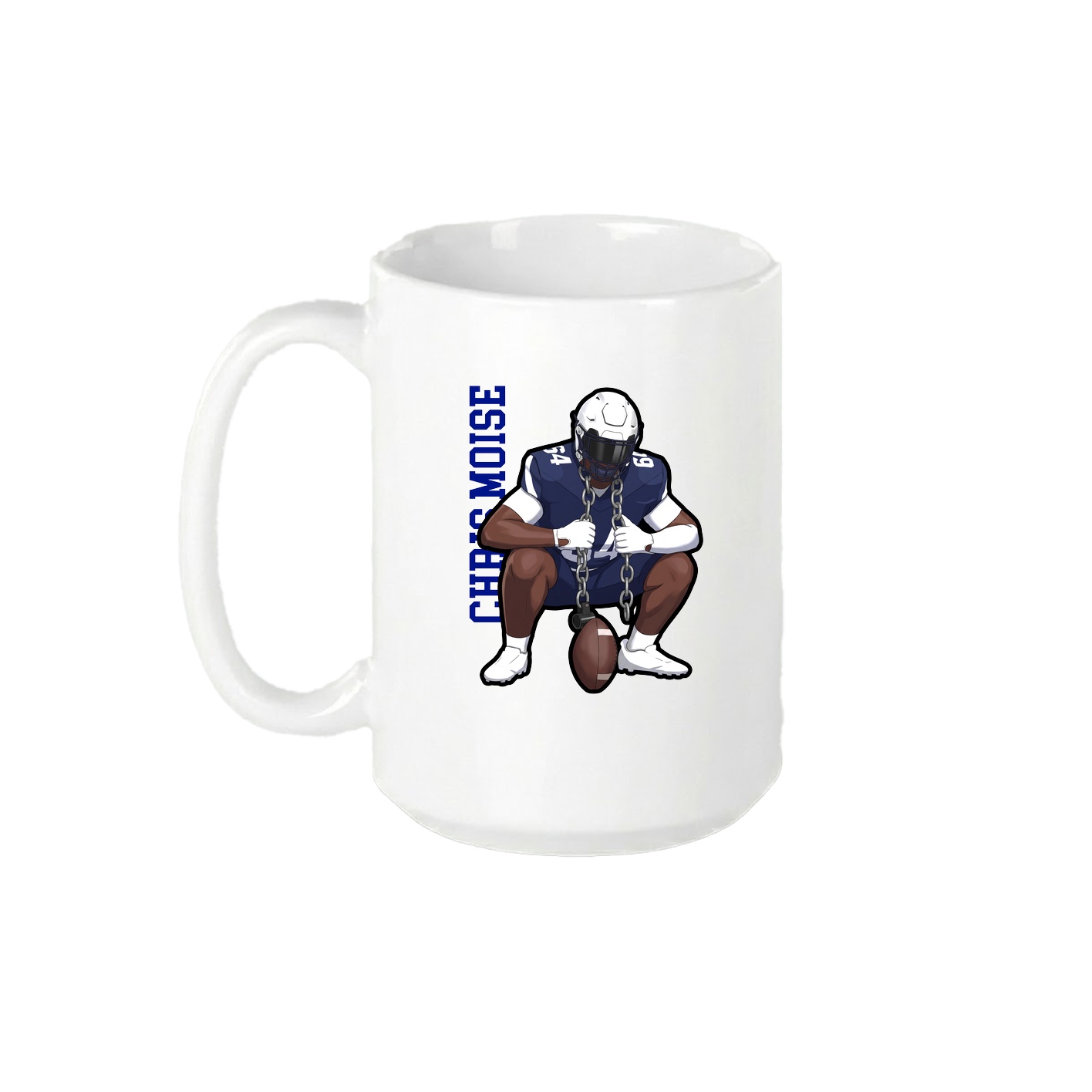 15oz Coffee Mug — Name Vertical in White