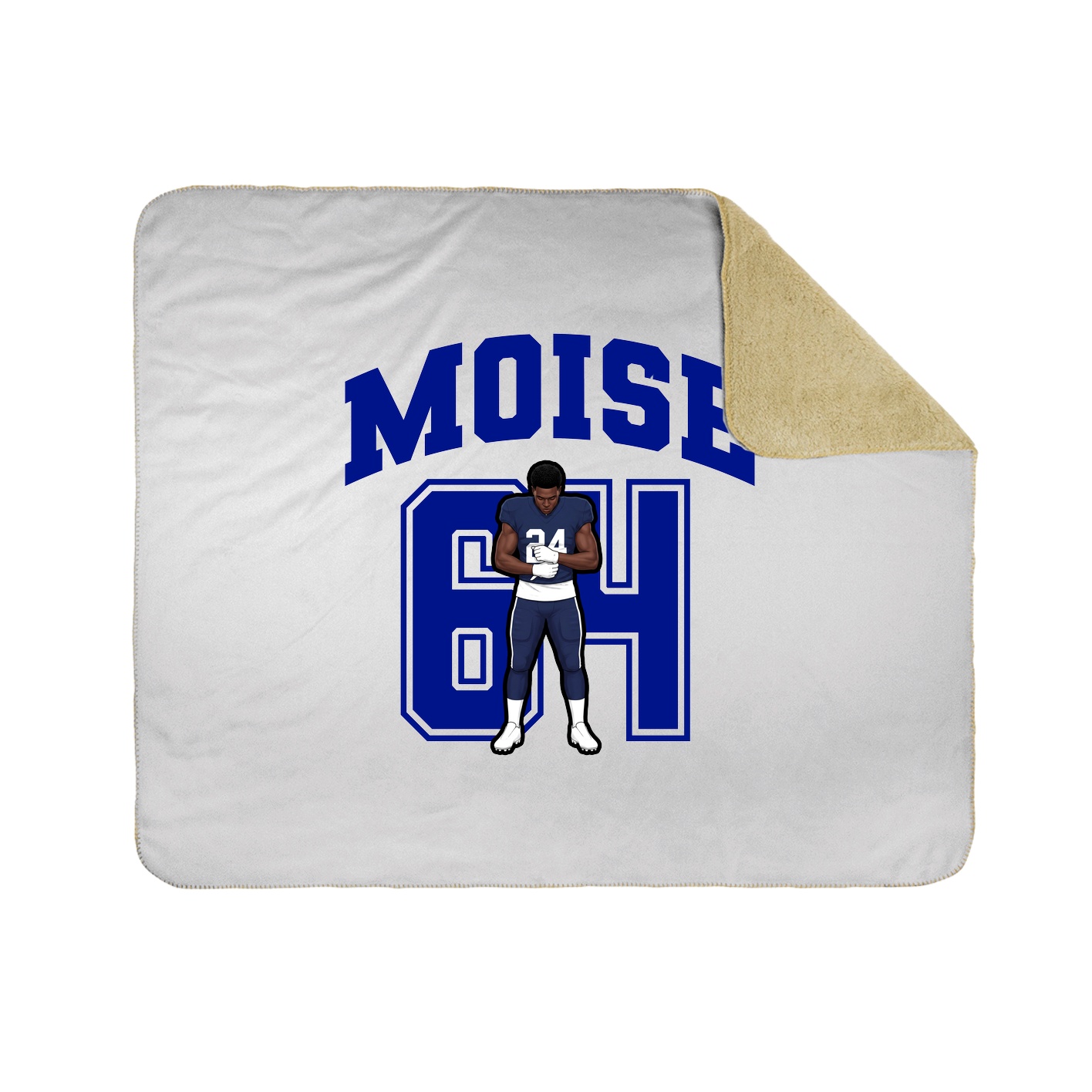 Throw Blanket — Number in White