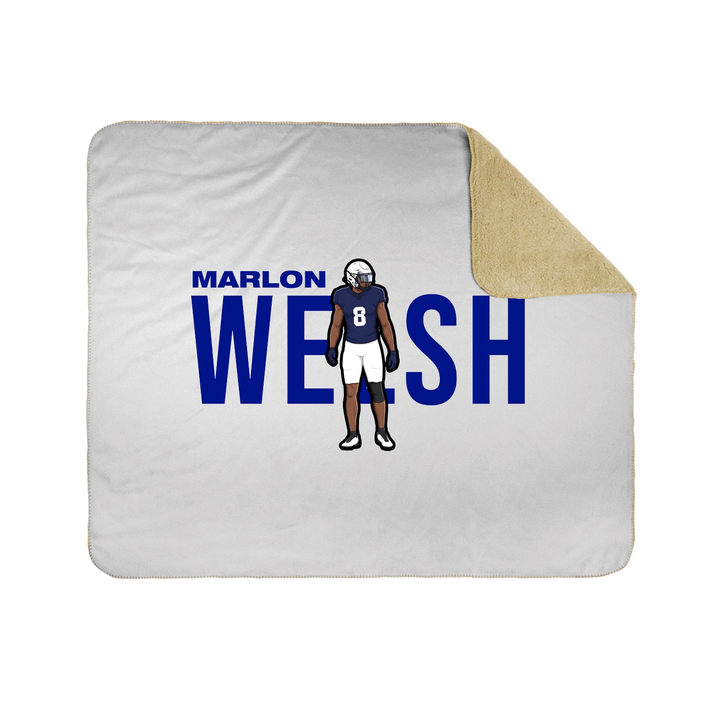 Throw Blanket — Player Name in White