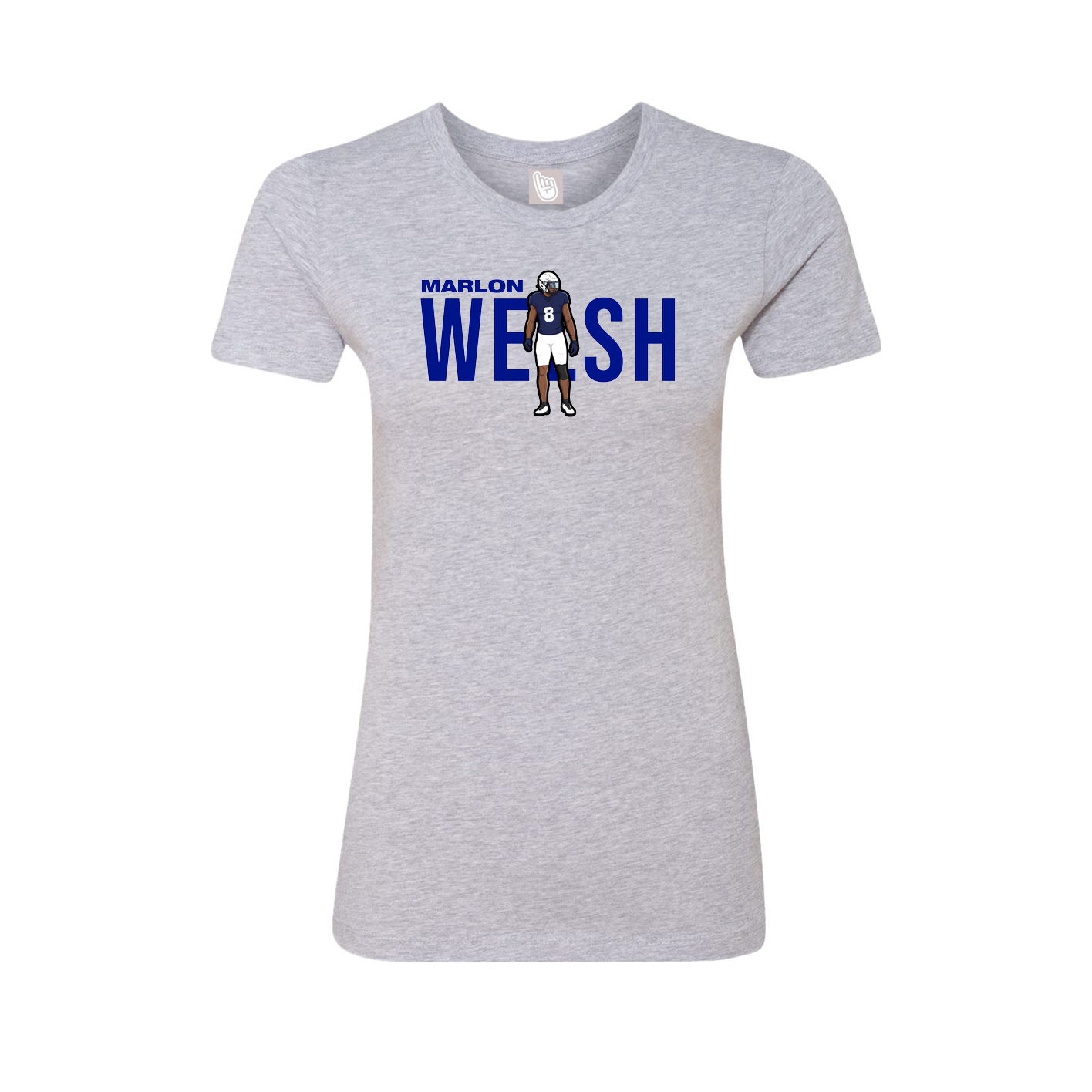 Fitted Women's Tee — Player Name in Grey