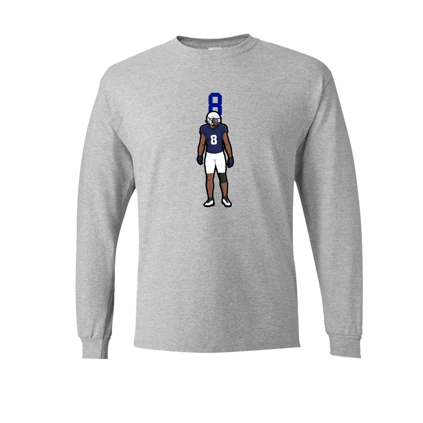 Long Sleeve Tee — Number Top in Grey