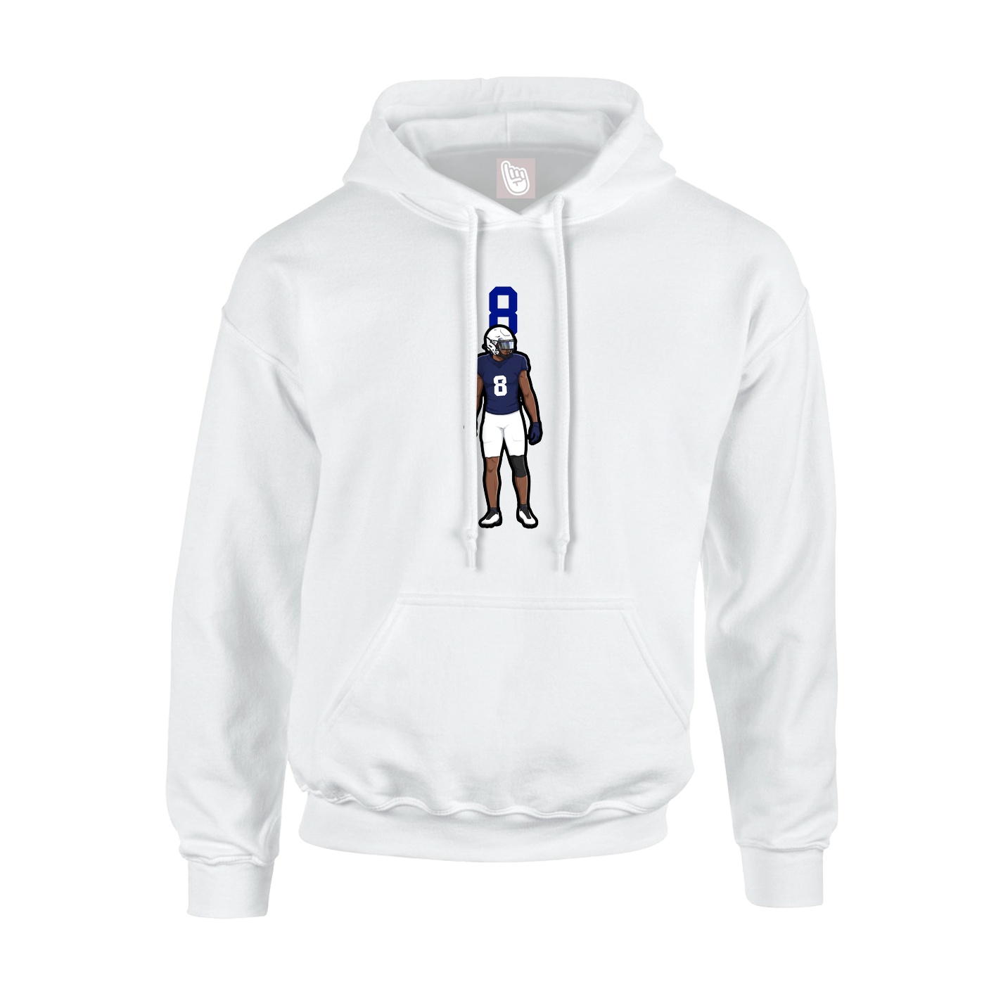 Youth Hoodie — Number Top in White