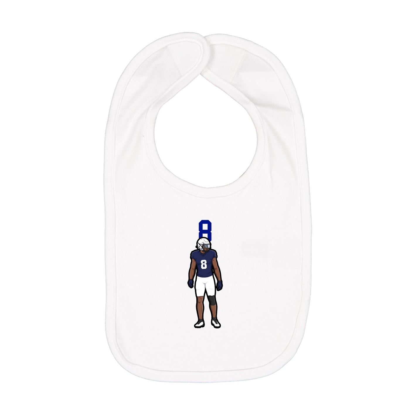 Infant Bib — Number Top in White