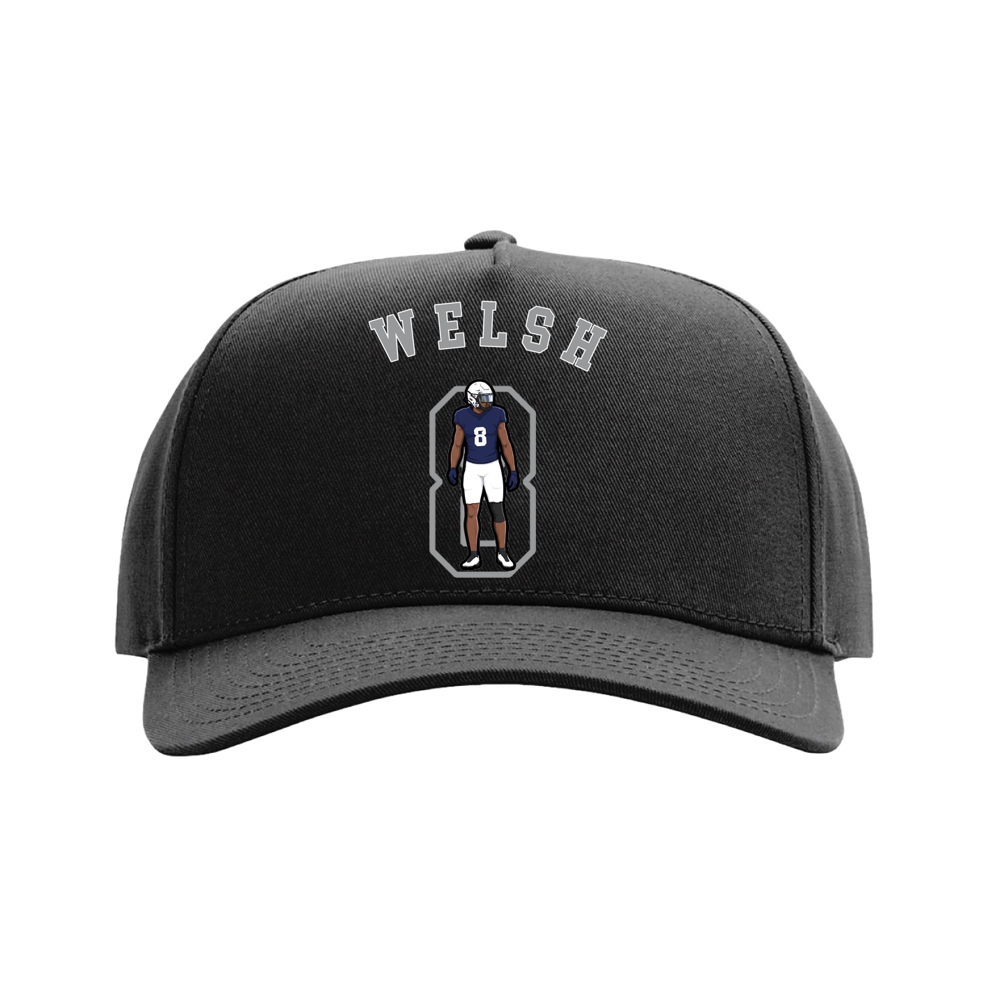 Full Fabric Five-Panel Champ Cap — Shirsey Arch in Black