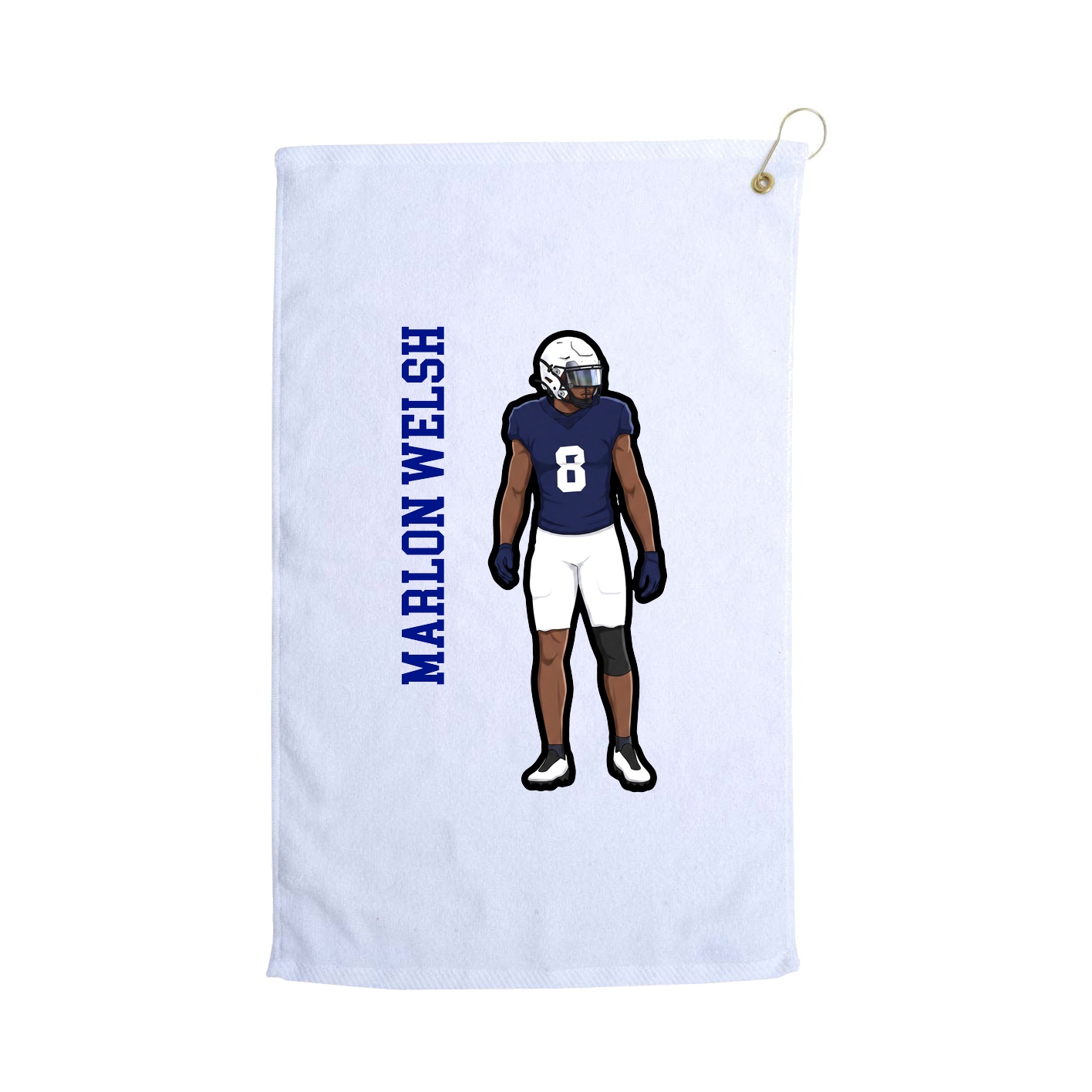 Golf Towel — Name Vertical in White