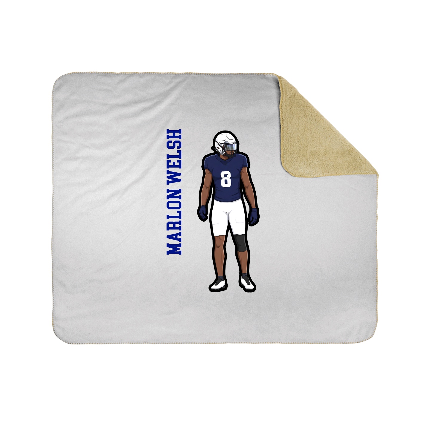 Throw Blanket — Name Vertical in White