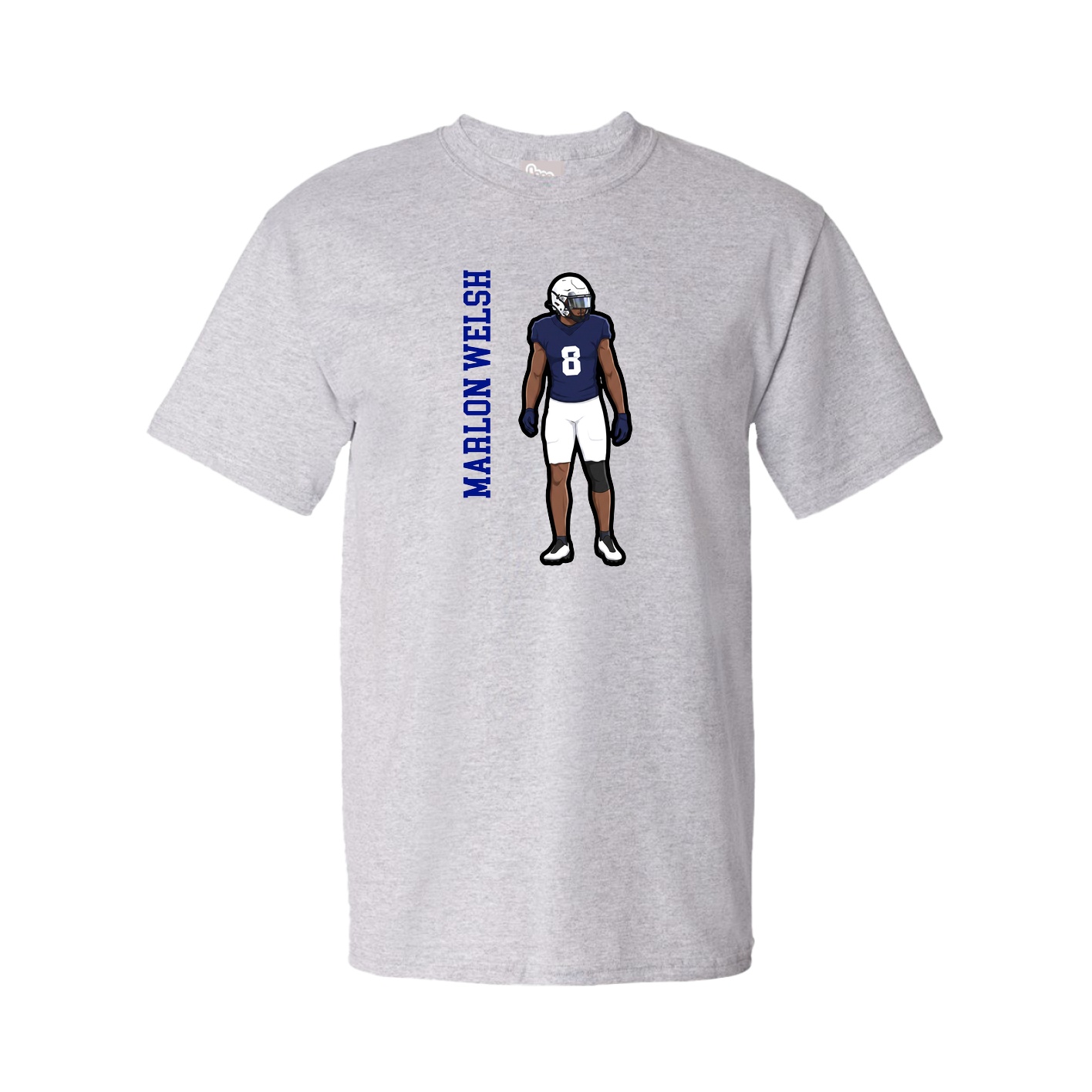 Tee — Name Vertical in Grey