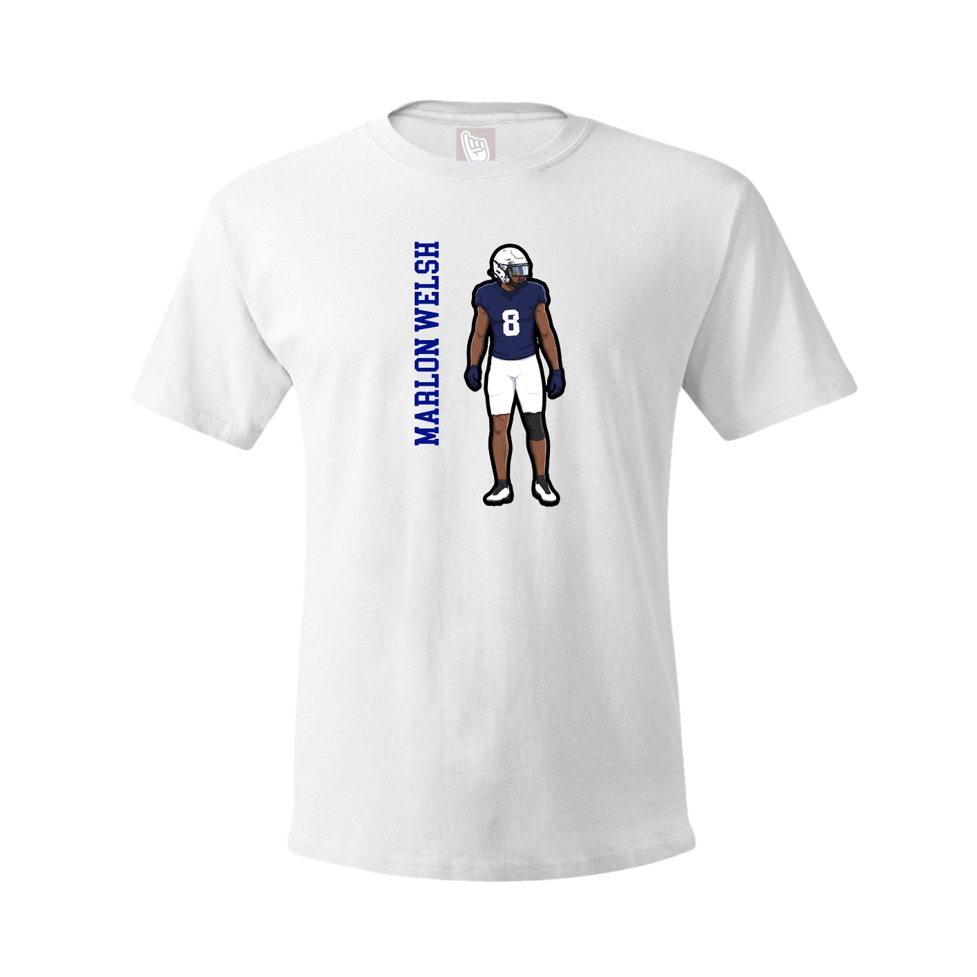 Youth Tee — Name Vertical in White