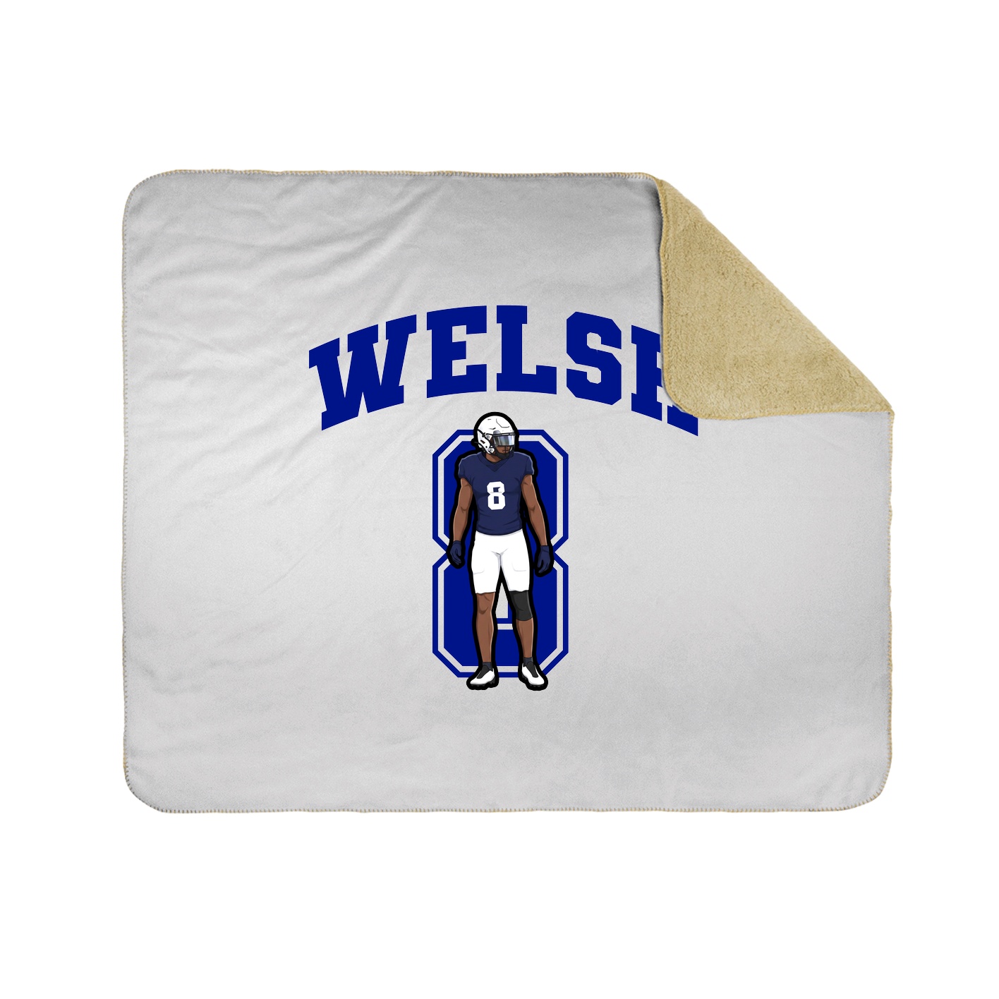Throw Blanket — Number in White