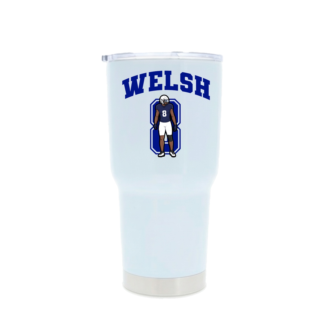 30oz Stainless Steel Tumbler — Number in White