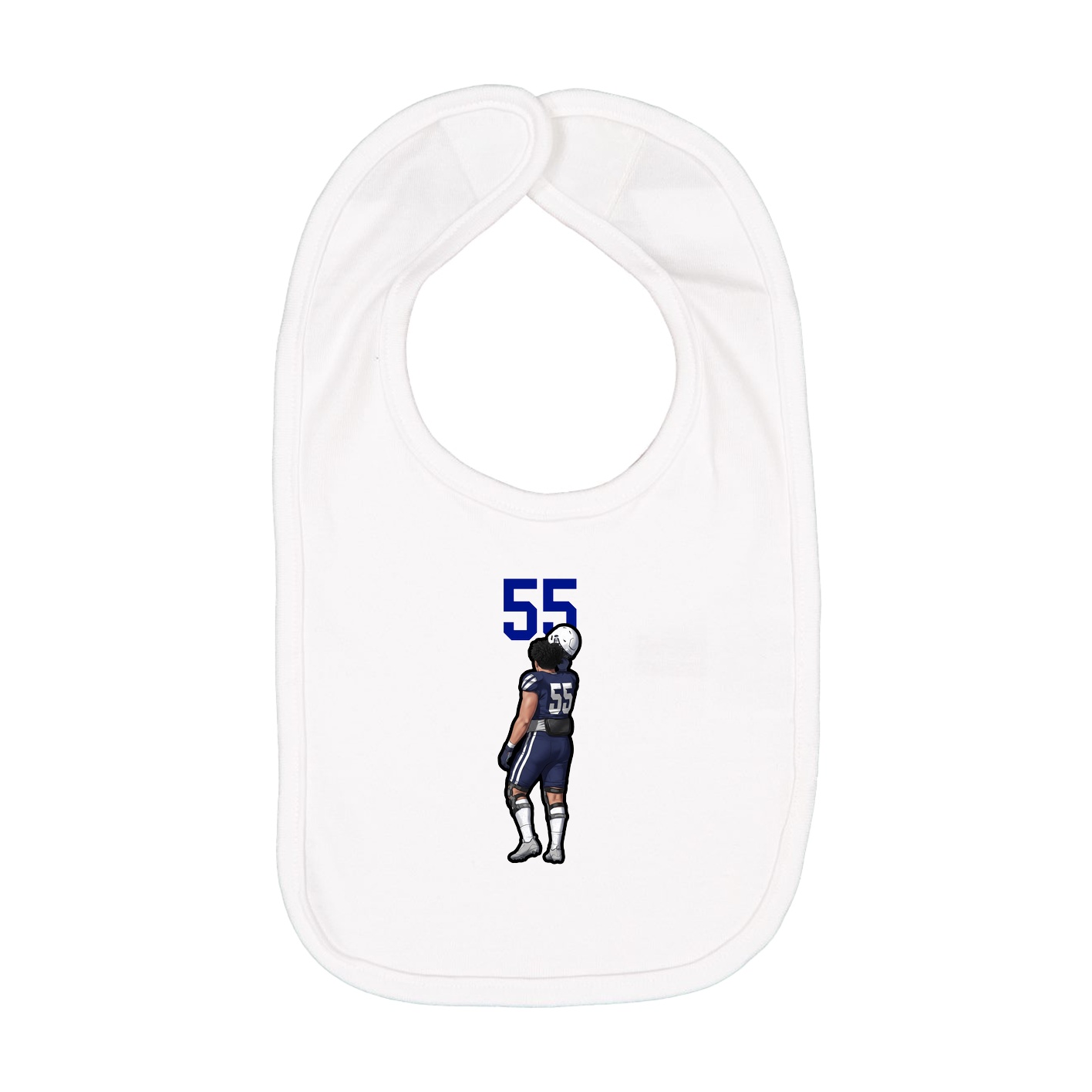 Infant Bib — Number Top in White