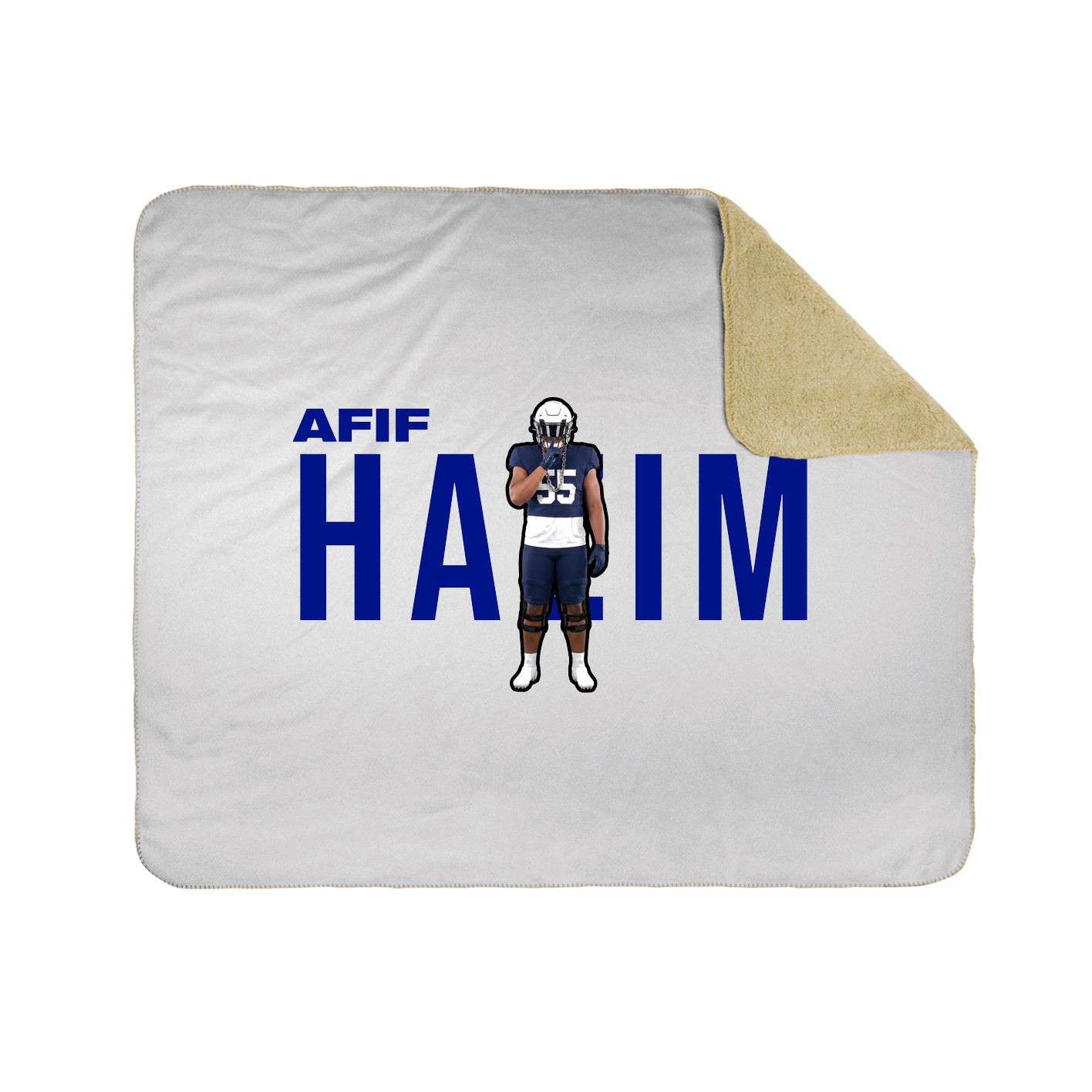 Throw Blanket — Player Name in White