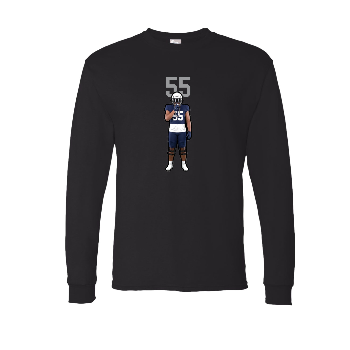 Long Sleeve Tee — Number Top in Black