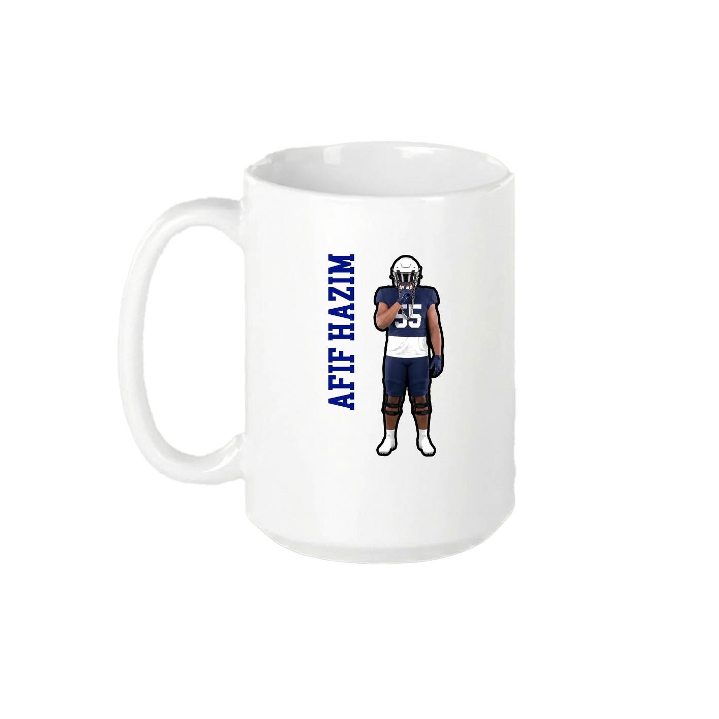 15oz Coffee Mug — Name Vertical in White