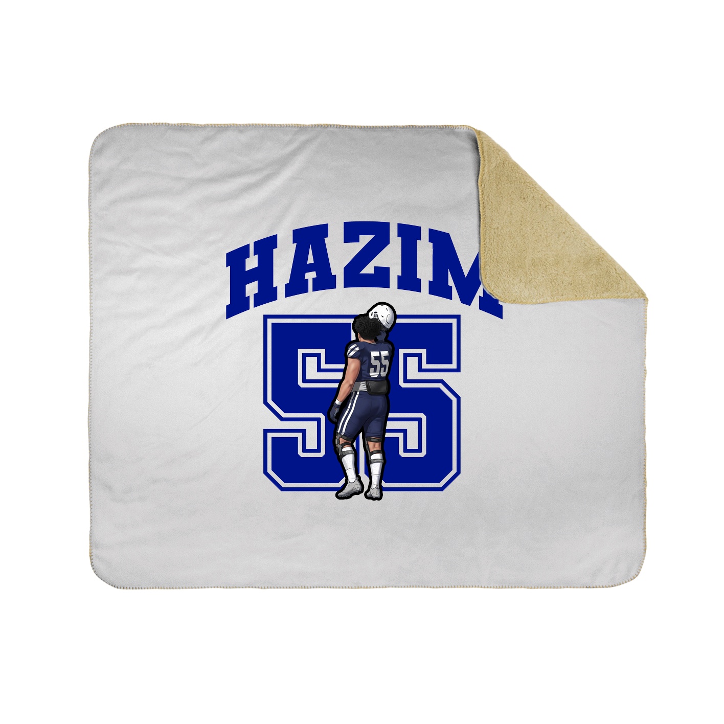 Throw Blanket — Number in White