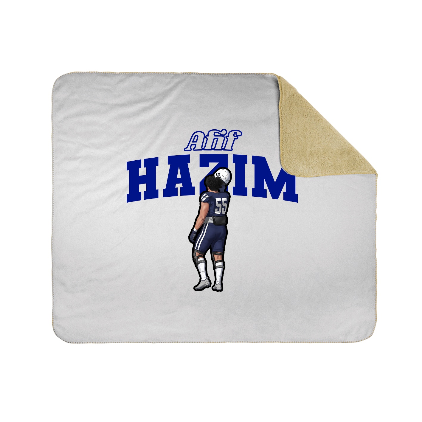Throw Blanket — Name Arch in White