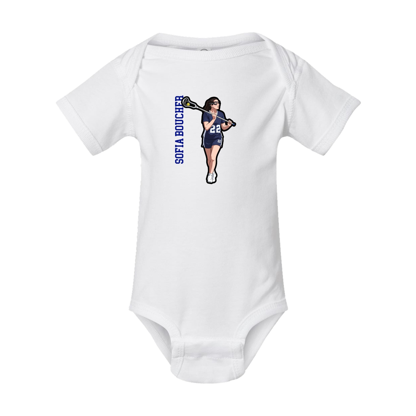 Baby Onesie — Name Vertical in White