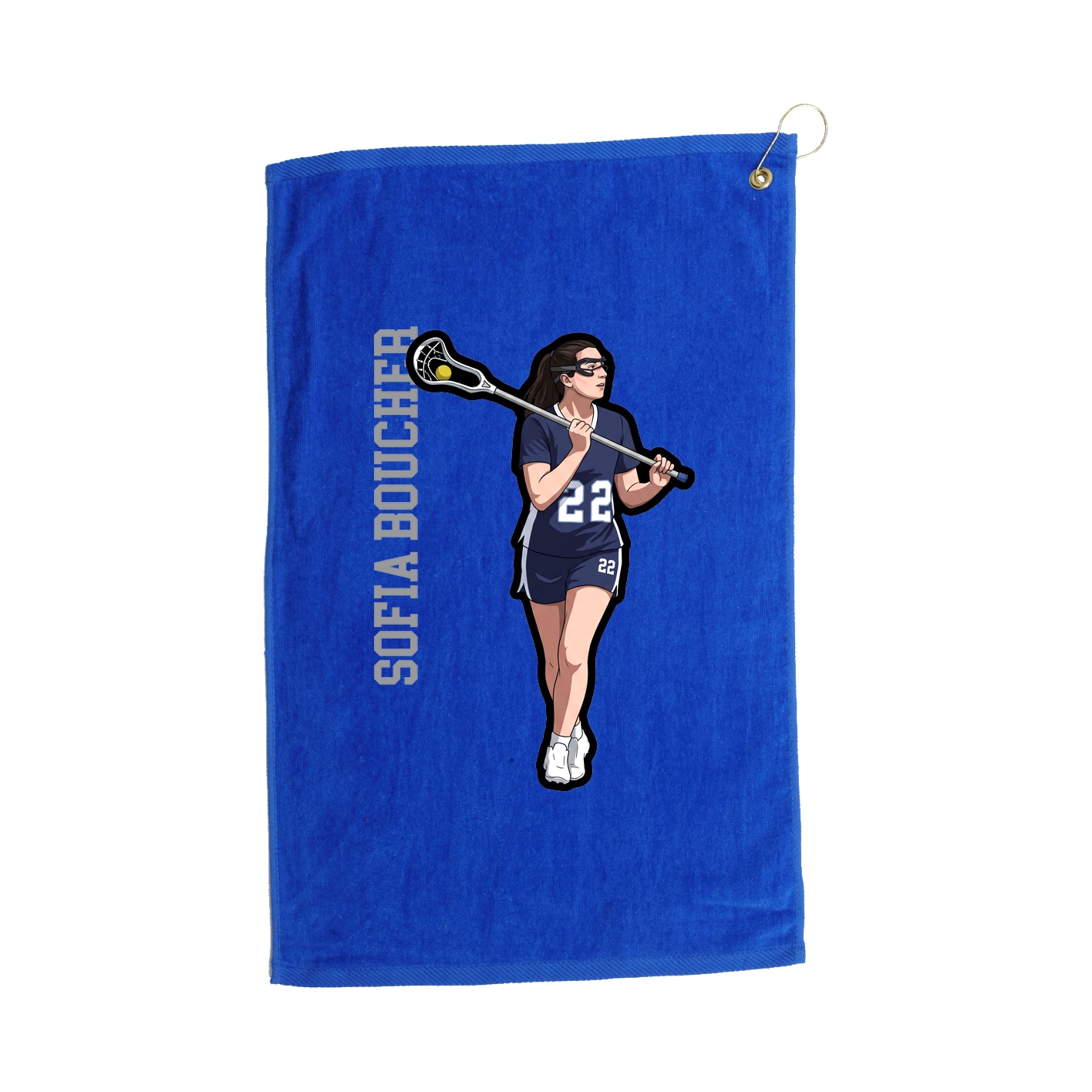 Golf Towel — Name Vertical in Royal