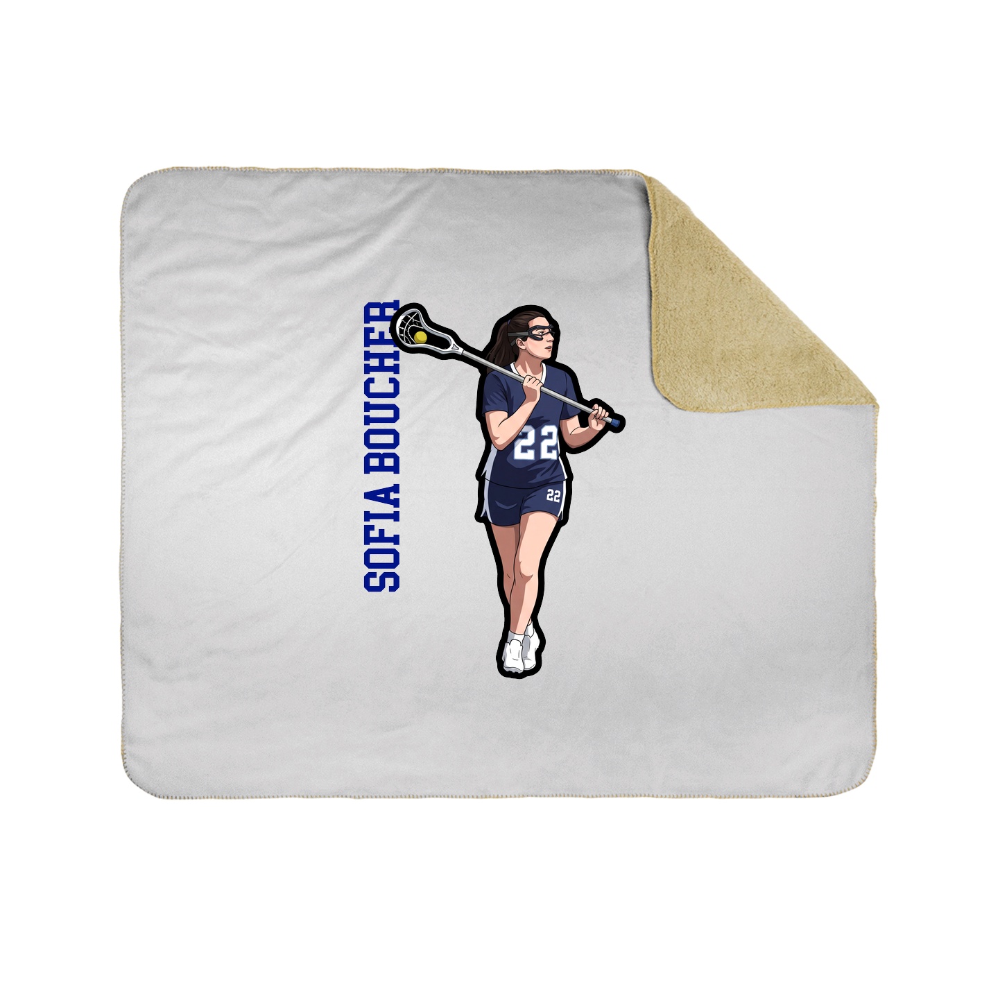 Throw Blanket — Name Vertical in White