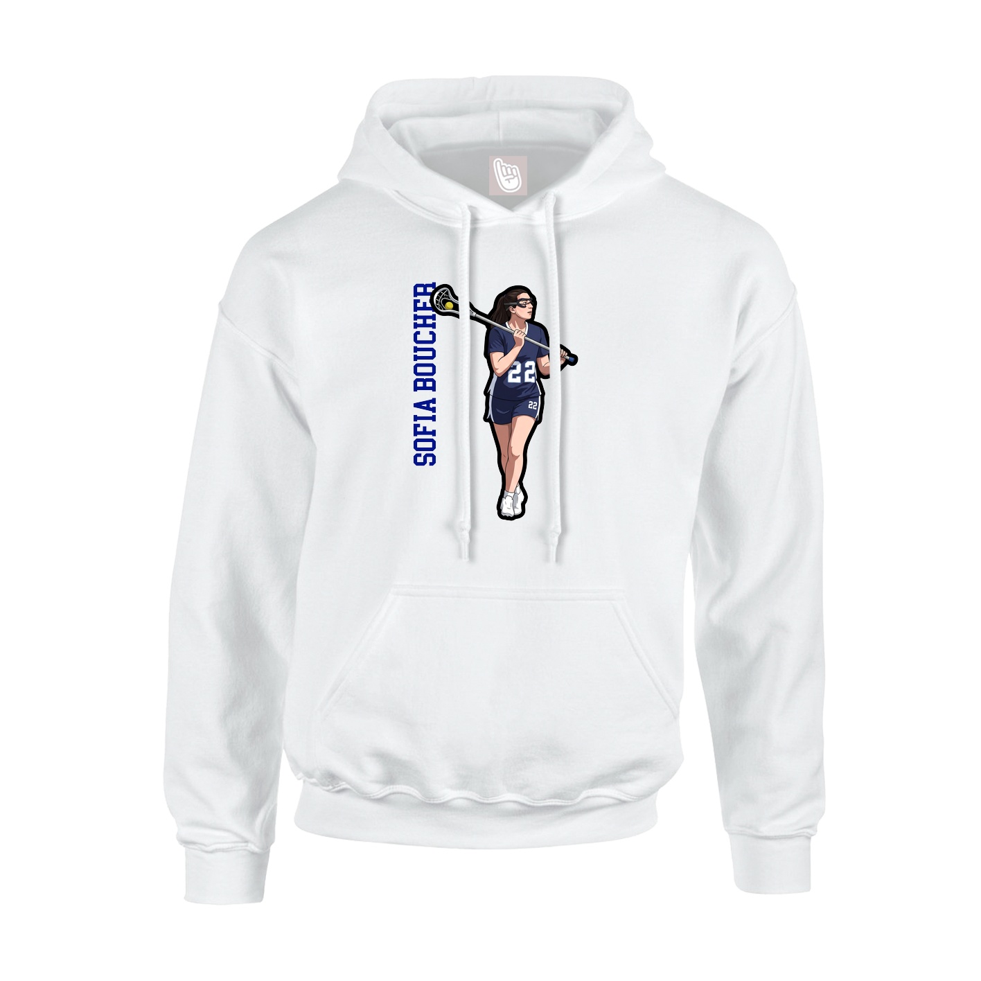 Hoodie — Name Vertical in White