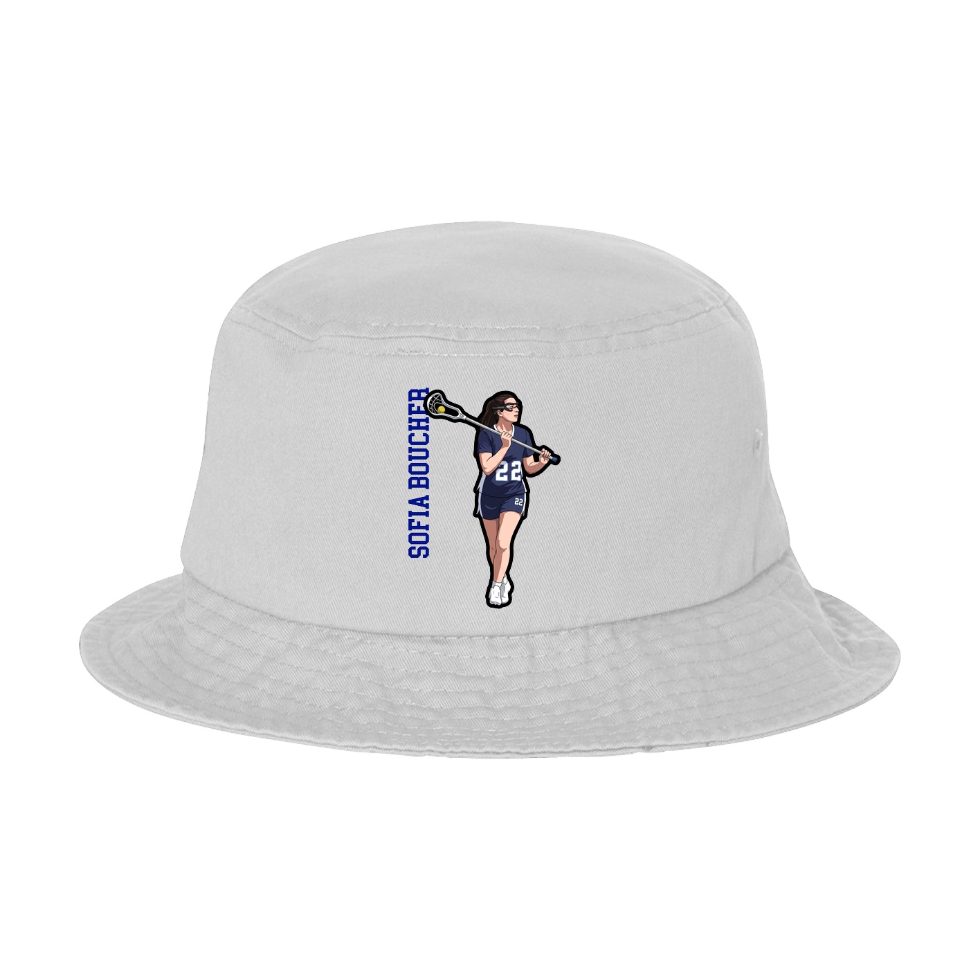 Bucket Cap — Name Vertical in White