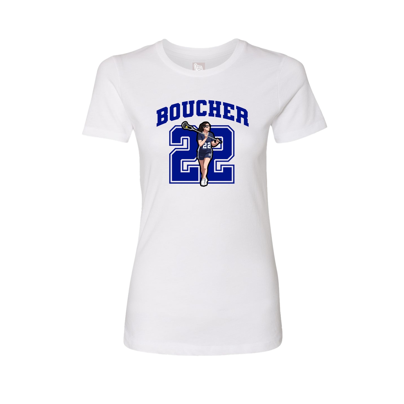 Fitted Women's Tee — Number in White