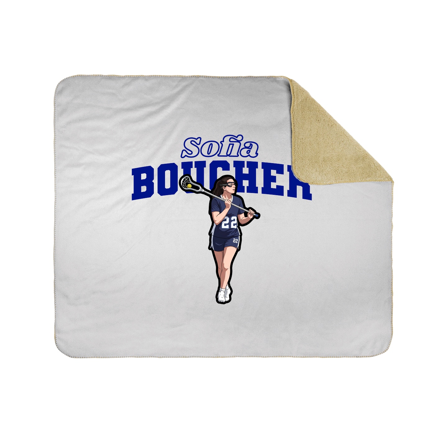 Throw Blanket — Name Arch in White