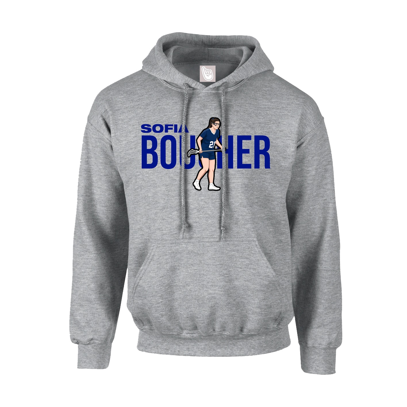 Youth Hoodie — Player Name in Grey