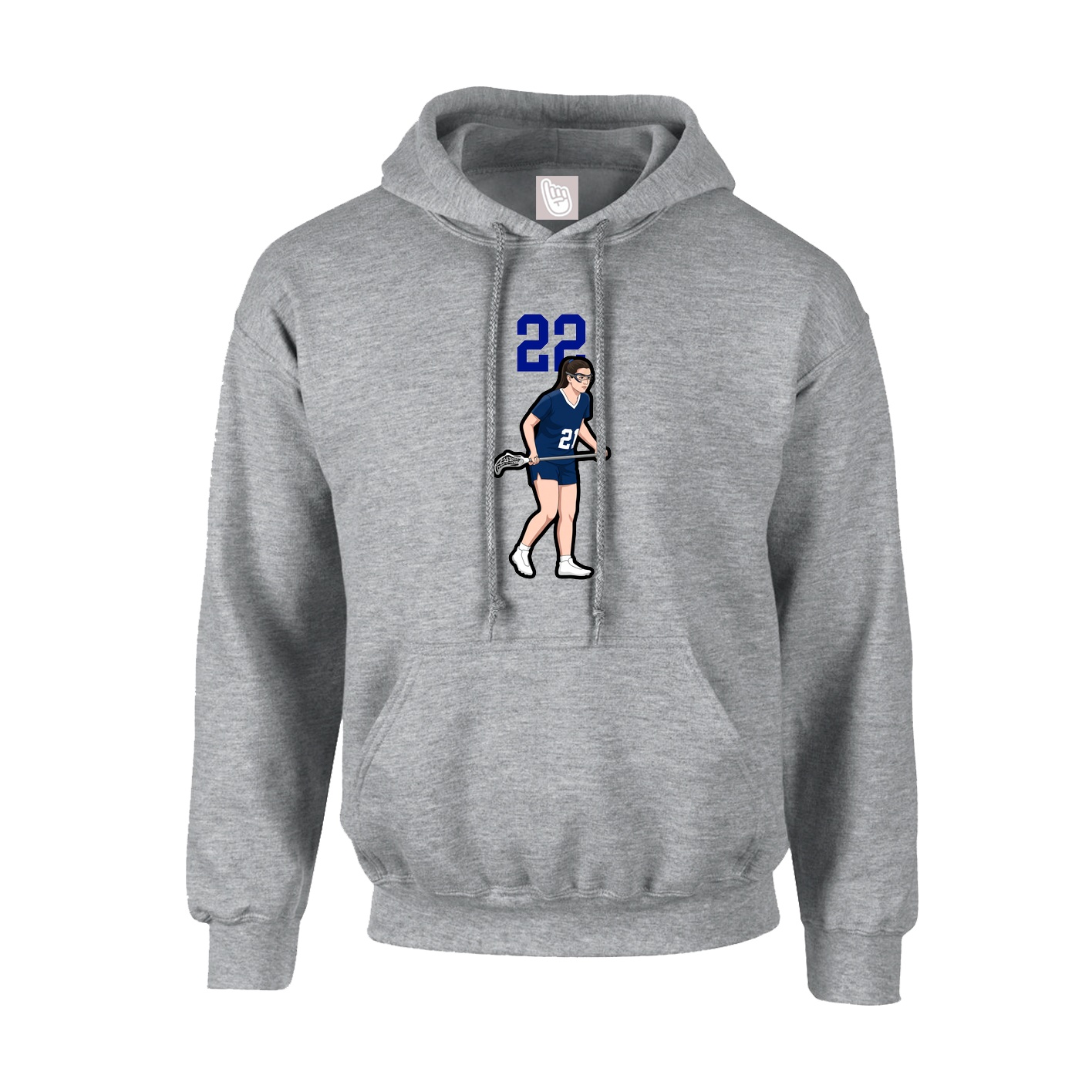 Youth Hoodie — Number Top in Grey
