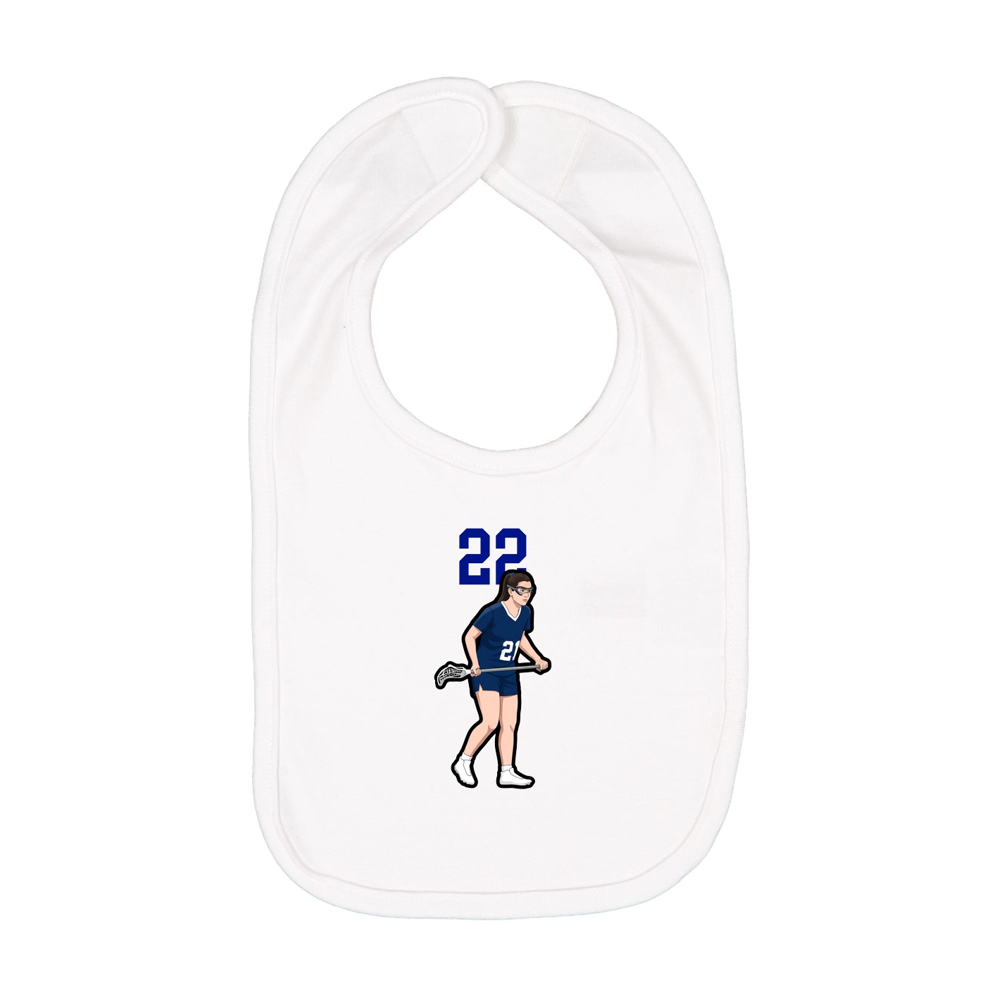 Infant Bib — Number Top in White