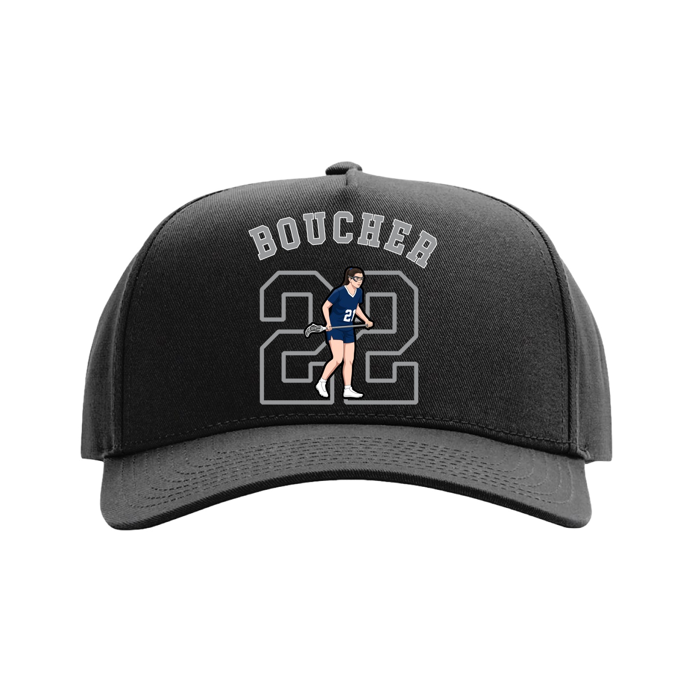 Full Fabric Five-Panel Champ Cap — Shirsey Arch in Black