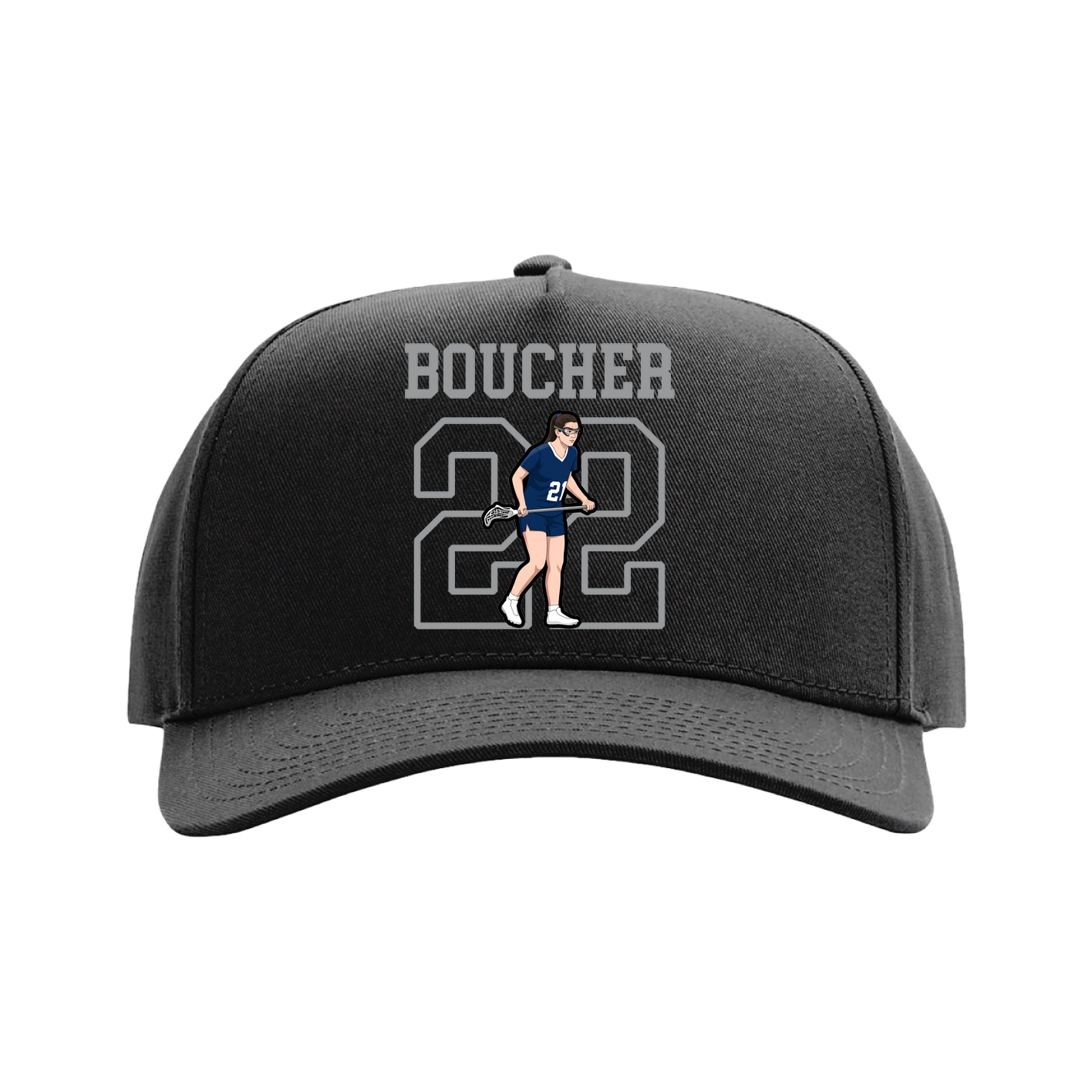Full Fabric Five-Panel Champ Cap — Shirsey in Black