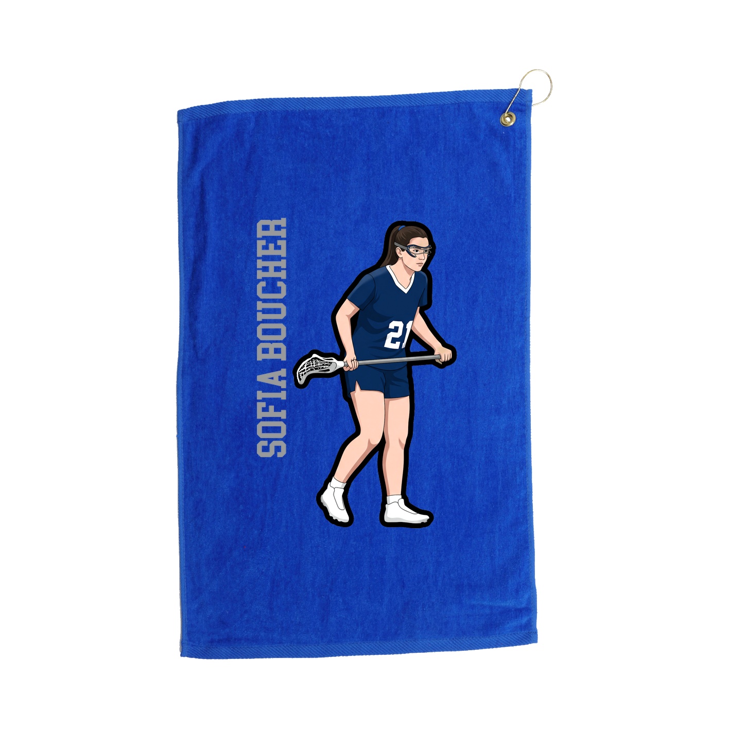 Golf Towel — Name Vertical in Royal