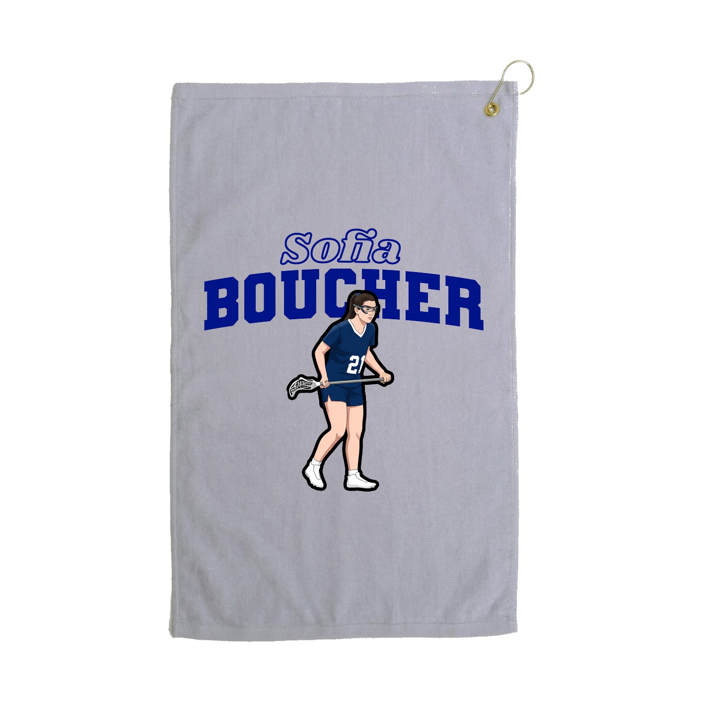 Golf Towel — Name Arch in Grey