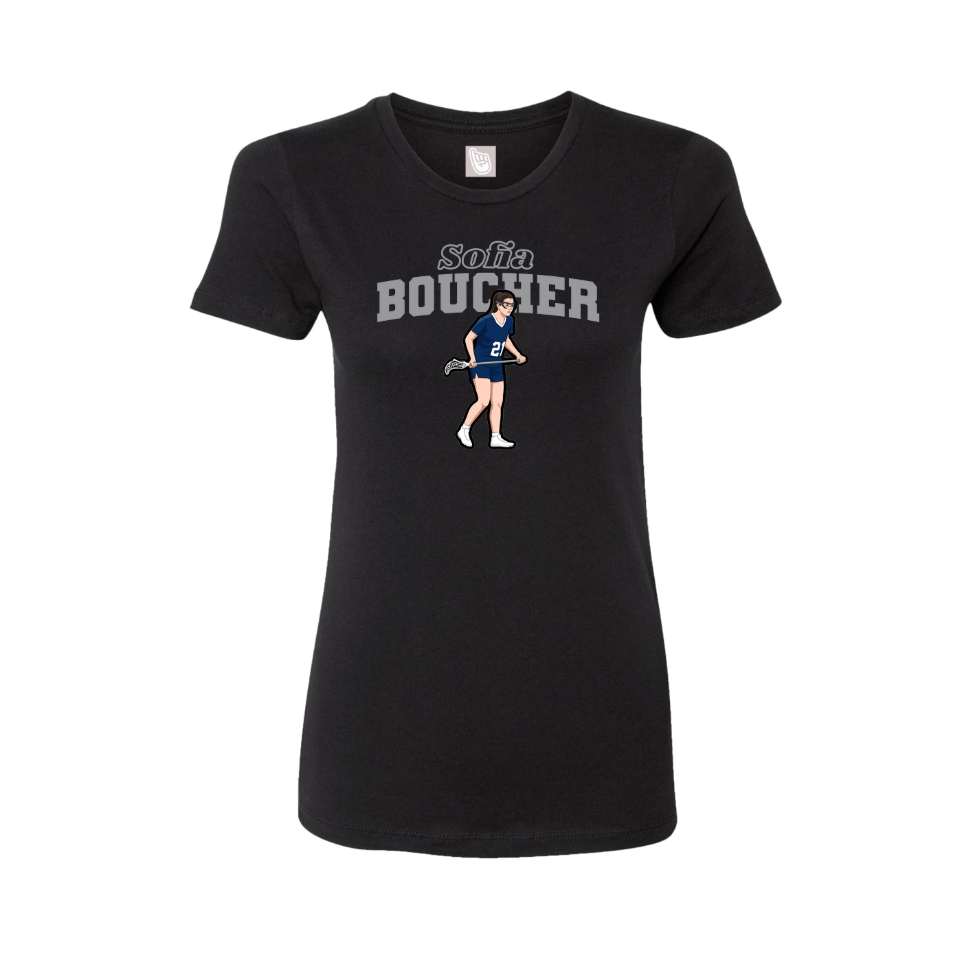 Fitted Women's Tee — Name Arch in Black