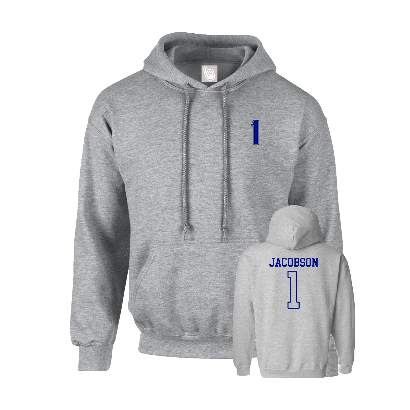 Hoodie — Chest Back in Grey