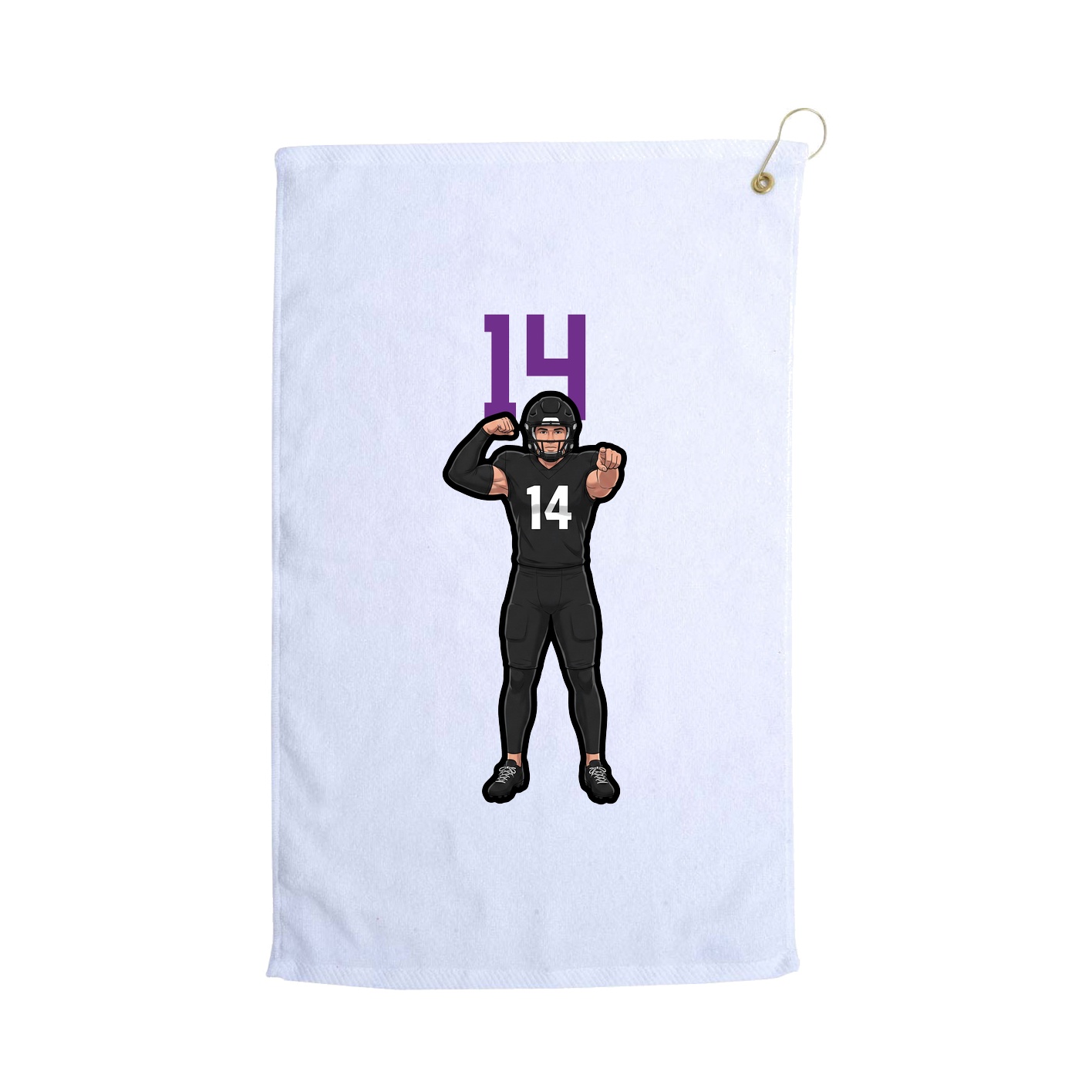 Golf Towel — Number Top in White