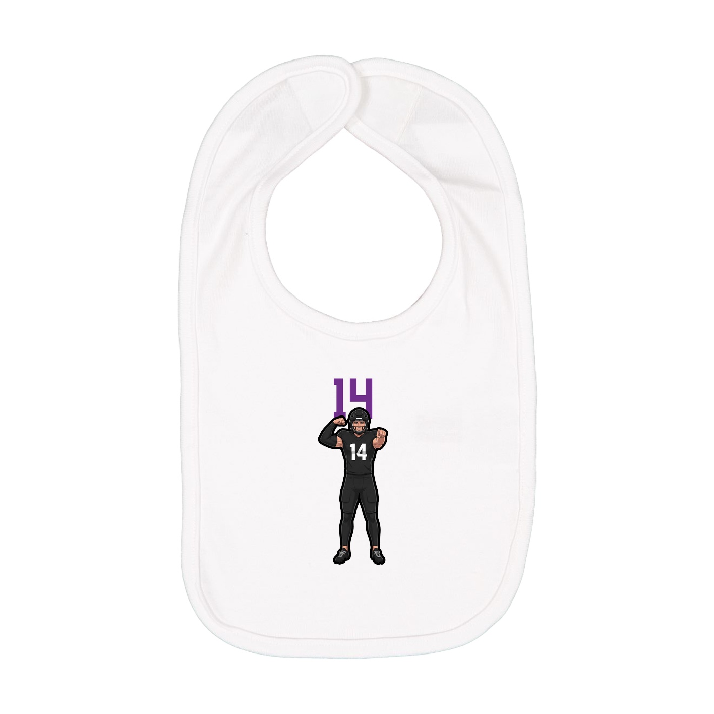 Infant Bib — Number Top in White