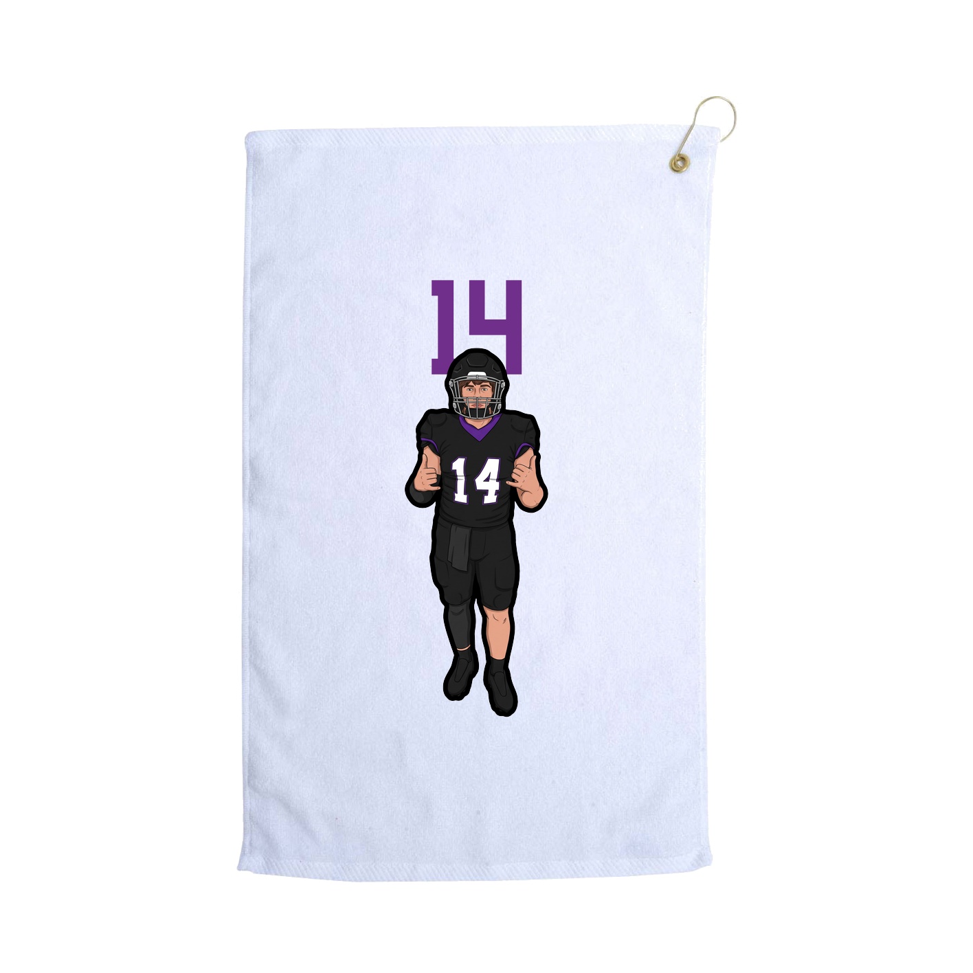 Golf Towel — Number Top in White