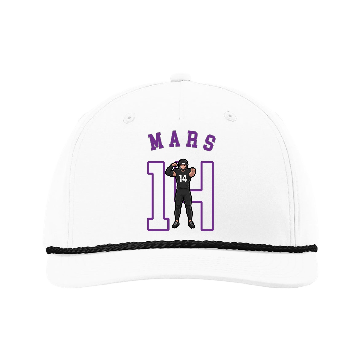 Five-Panel Classic Rope Cap — Shirsey Arch in White
