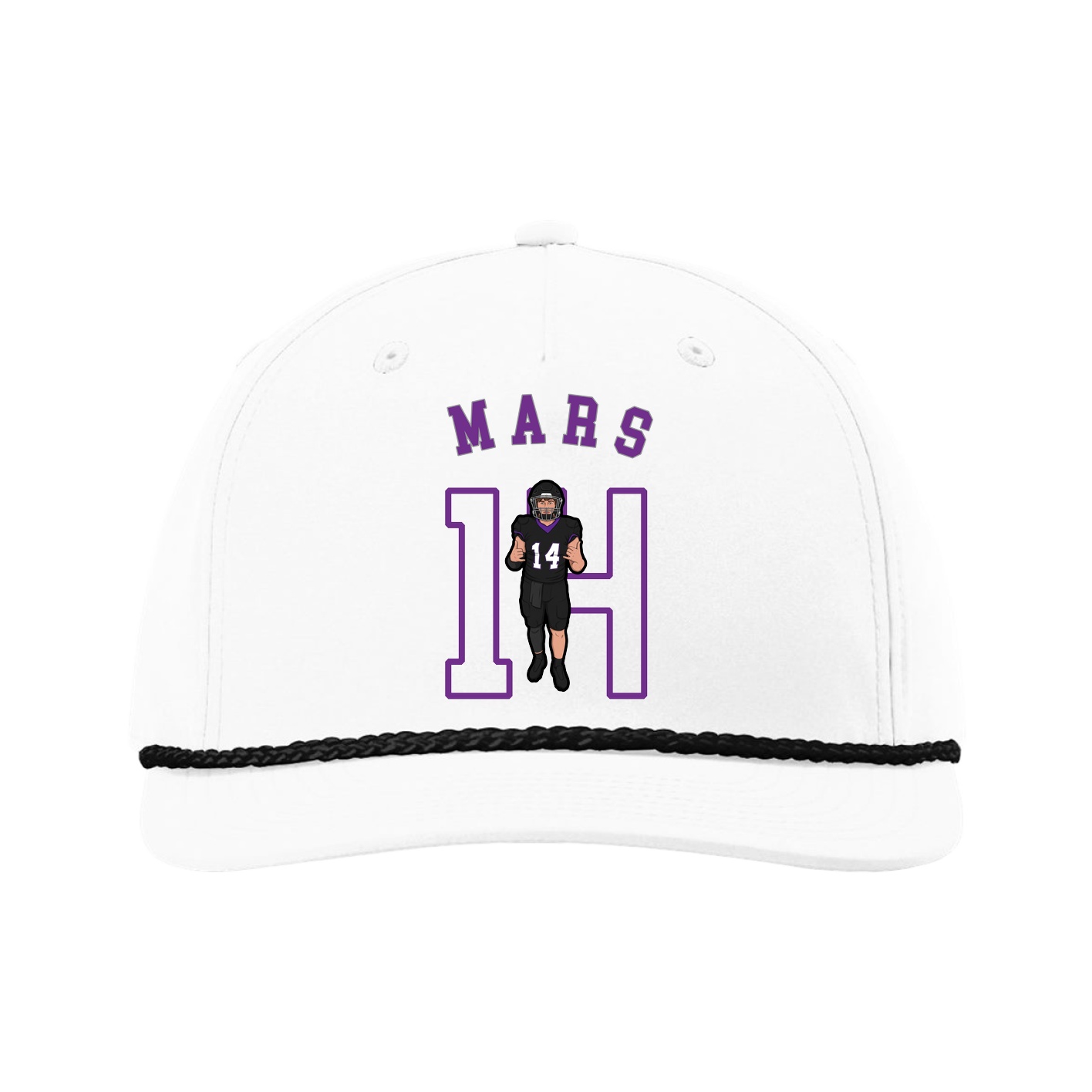 Five-Panel Classic Rope Cap — Shirsey Arch in White